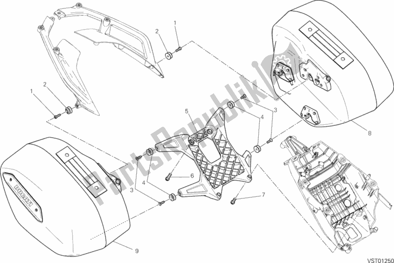 Tutte le parti per il Borse Laterali del Ducati Hypermotard Hyperstrada Brasil 821 2016